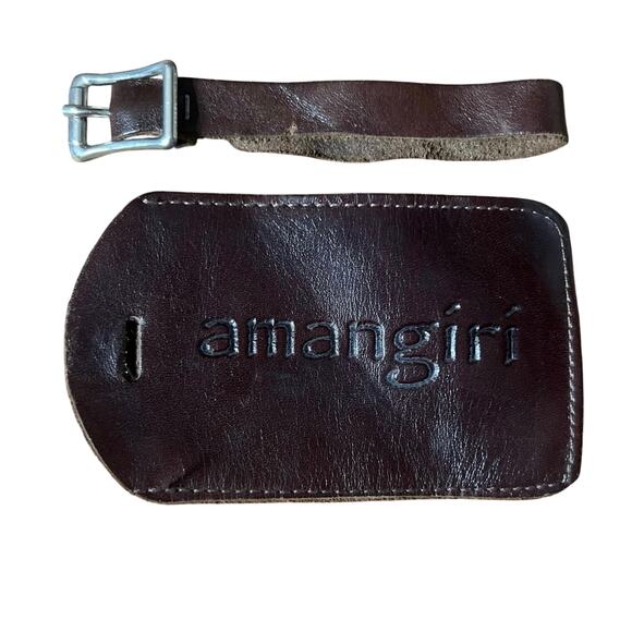 Amangiri Resort Brown Leather Luggage Suitcase Tag Utah Luxury Hotel Guest - Picture 1 of 6